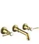 AXOR-HG-AXOR-Montreux-3-Loch-Waschtischarmatur-Unterputz-fuer-Wandmontage-mit-Auslauf-165-225-mm-und-Hebelgriffen-Brushed-Brass-16534950 gallery number 1